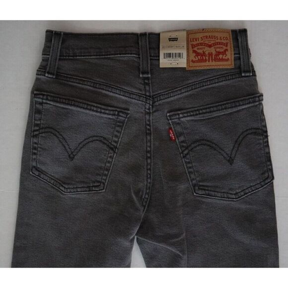 Levi's Women's Sz 00 Short / W24 L28 Gray Wedgie Straight Denim Jeans $70 - Picture 7 of 9